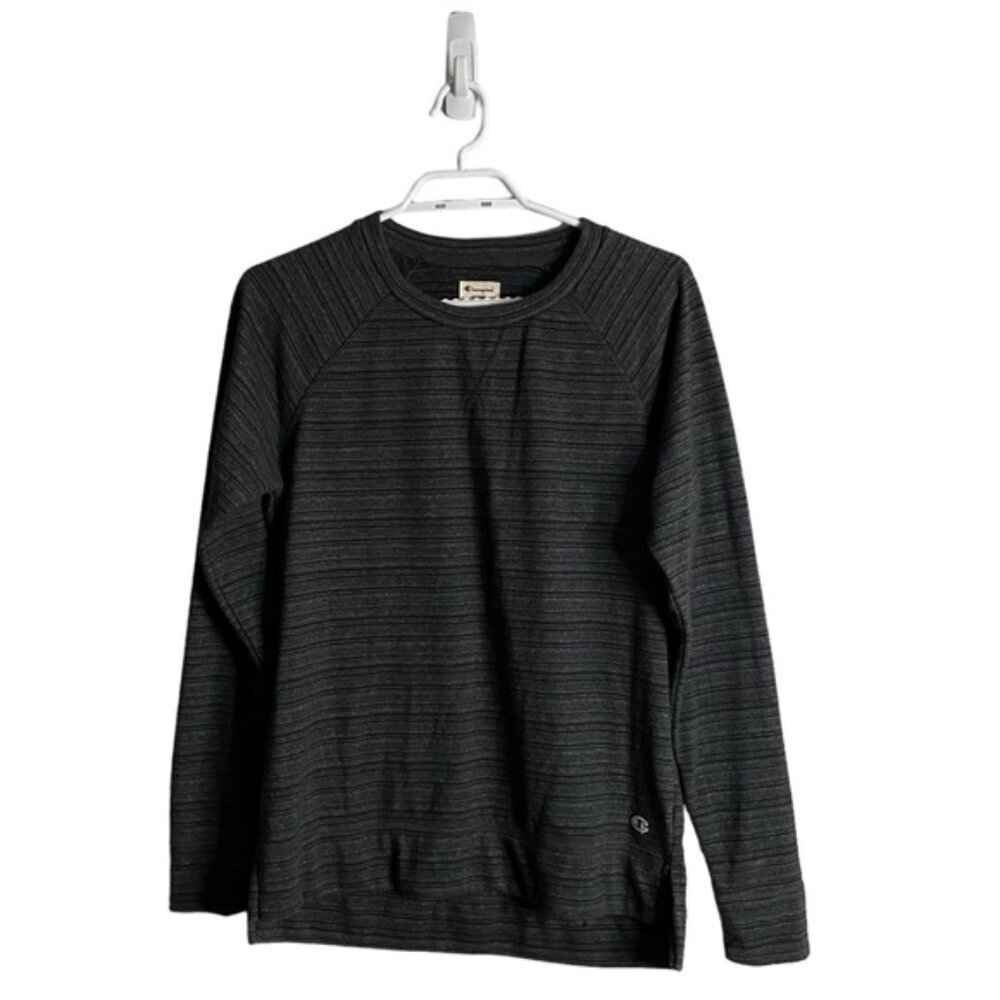 Champion Men's Gray/Black Striped Athletic Wear Shirt